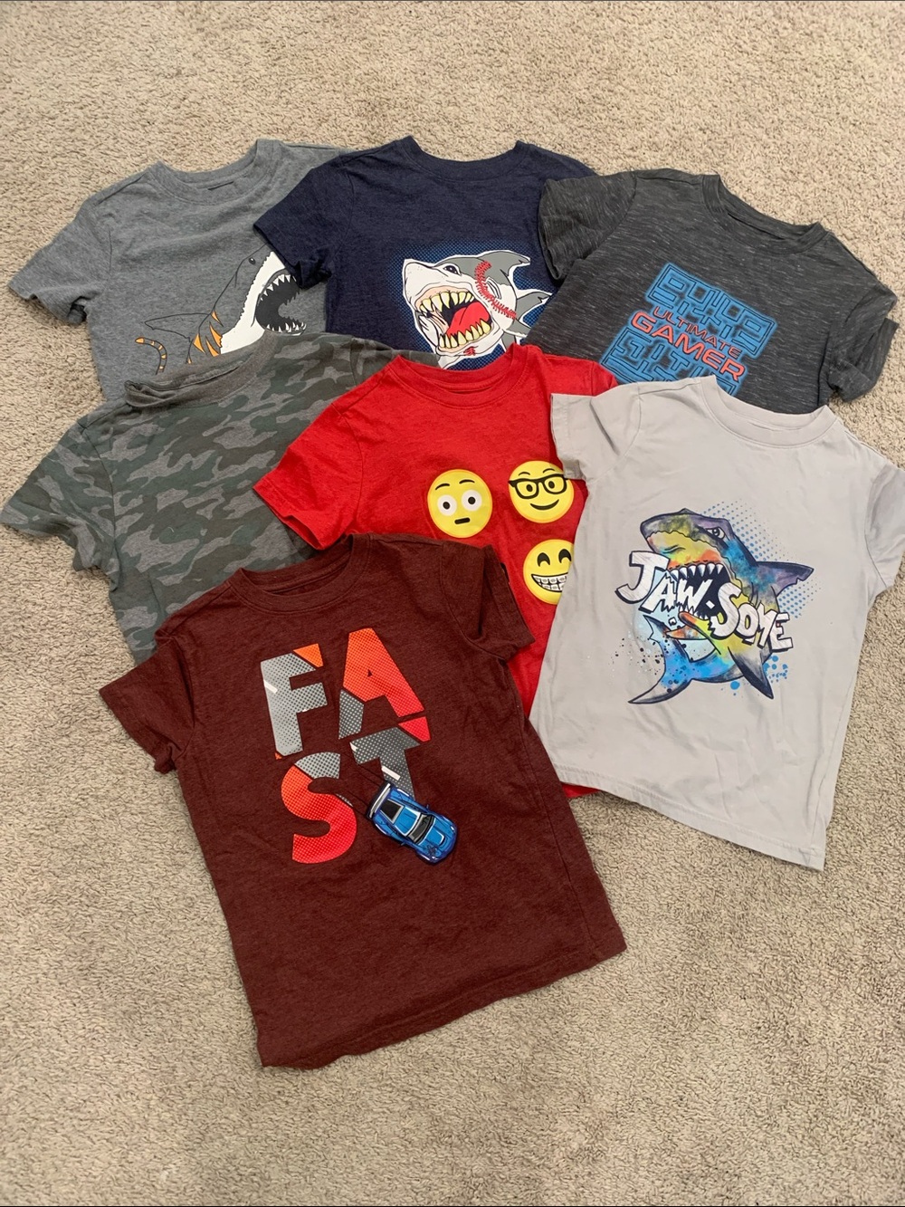 Cat & Jack Graphic T-shirt Bundle qty. 7
